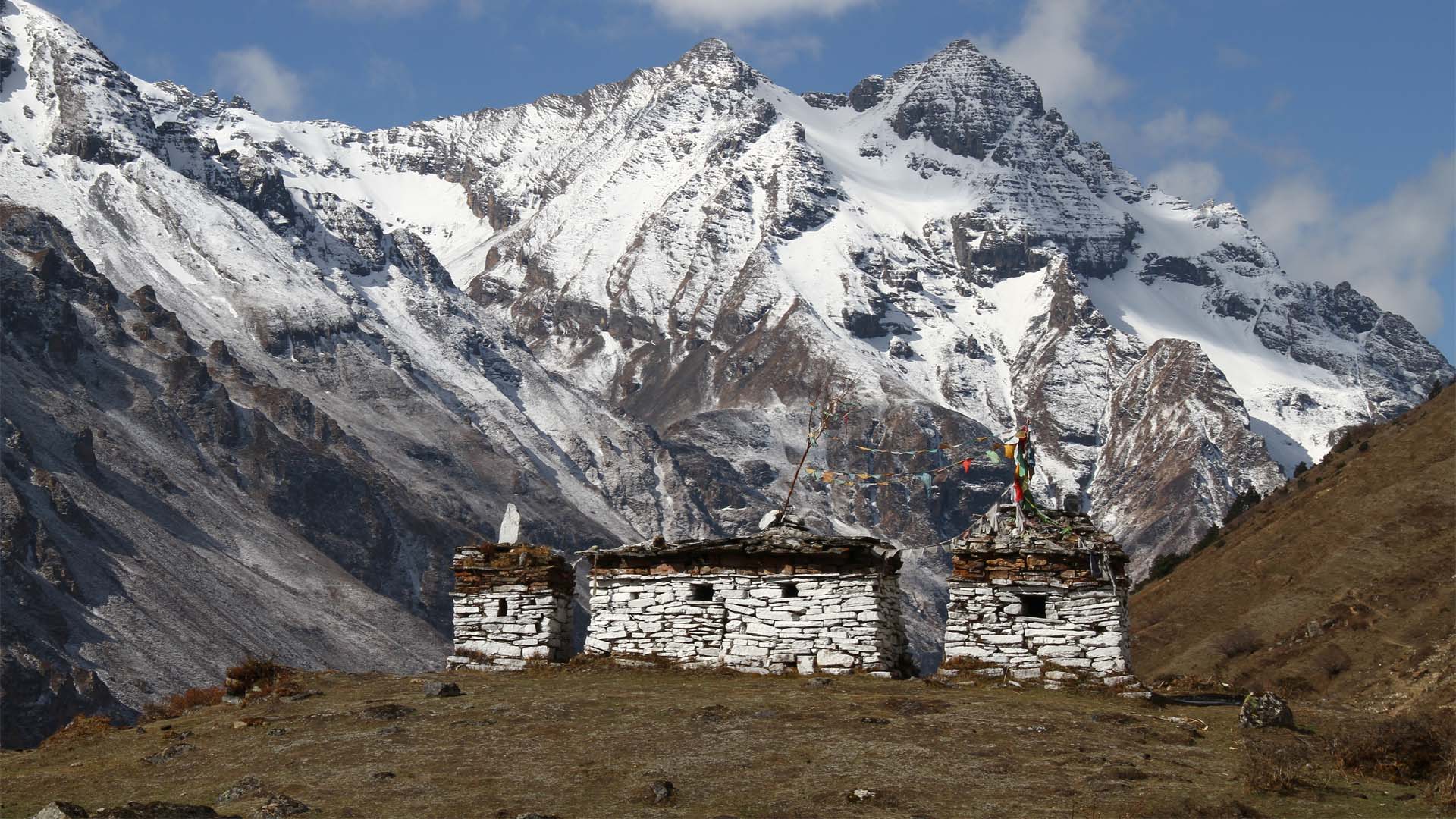 Bhutanese-Stupa-and-High-Himalayas